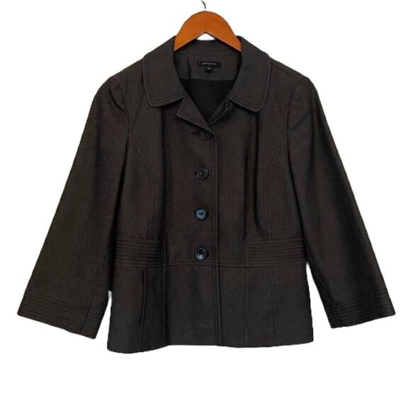 Semantiks Denim Look Dark Rinse 3/4 Sleeve Blazer / Jacket Cropped / Size 10 - Picture 1 of 14